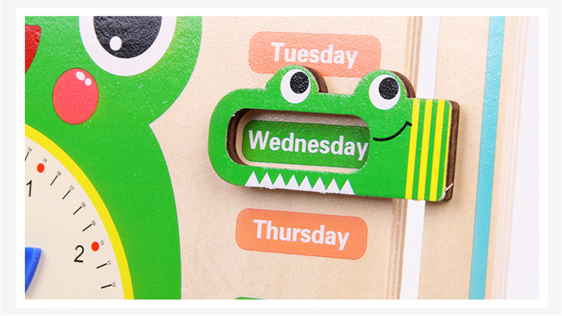 7-in-1 Standing Weather Calendar Clock for Kids